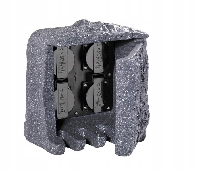 Napájení zahradního kamene 4 zásuvky elektrická zásuvka hermetická Trio