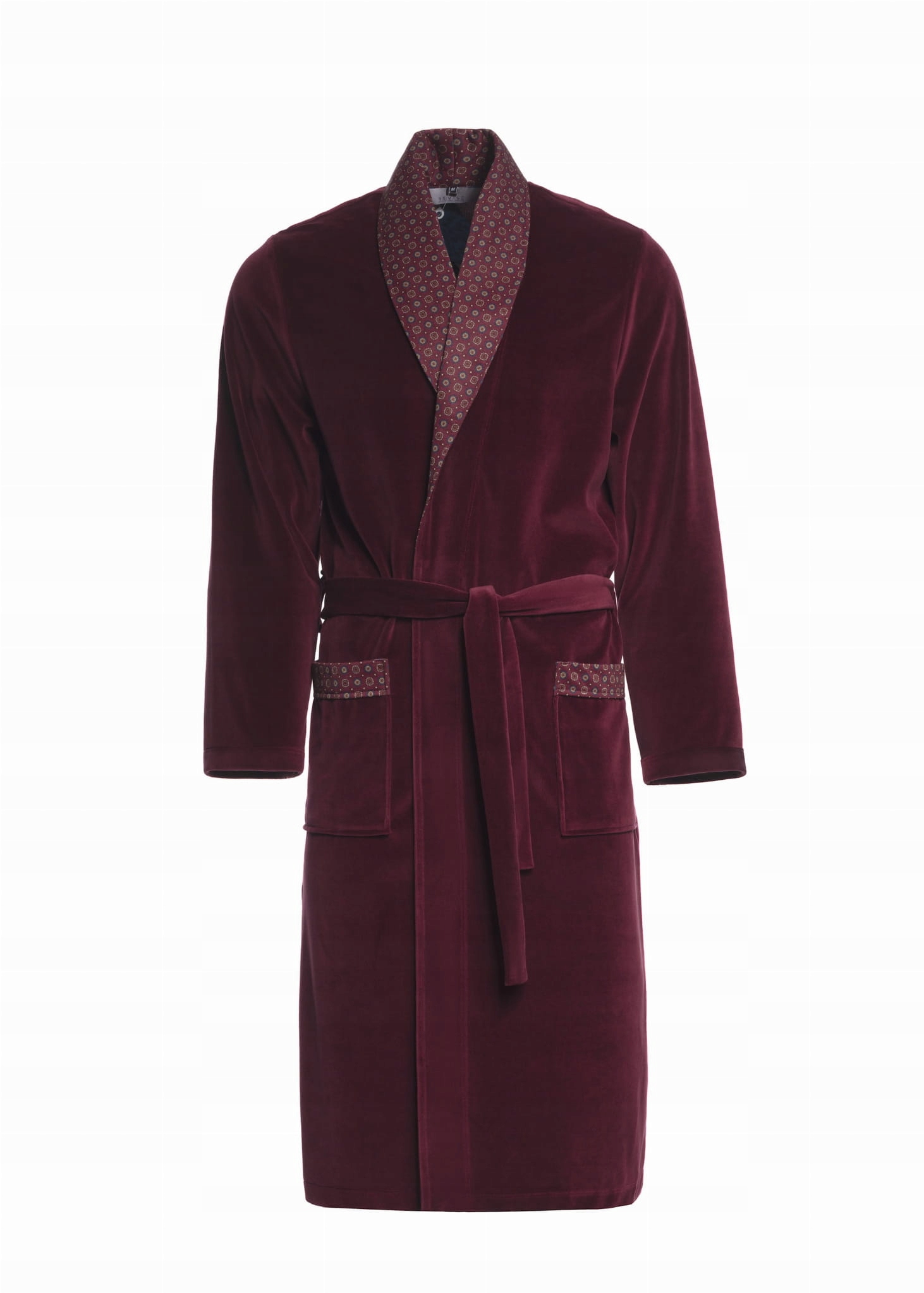 Pánský velurový župan RE-101 Bordový 4XL