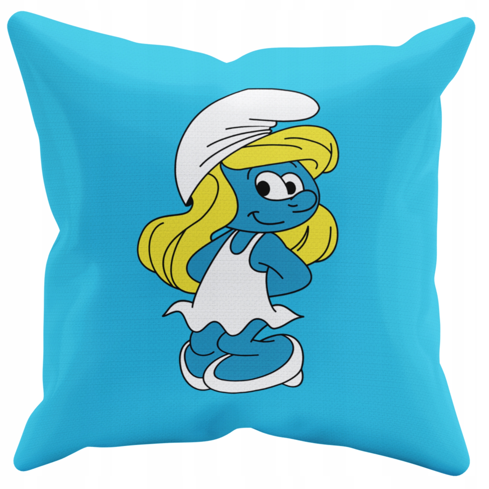 POSZEWKA NA PODUSZKĘ JAŚKA DO PRZEDSZKOLA SMERFETKA+ IMIĘ GRATIS Kolor dominujący odcienie niebieskiego