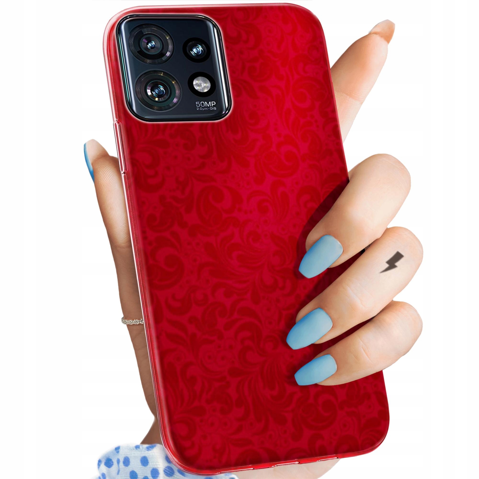 Etui Do Motorola Edge 40 Pro Czerwone Serca Róże Obudowa Pokrowiec