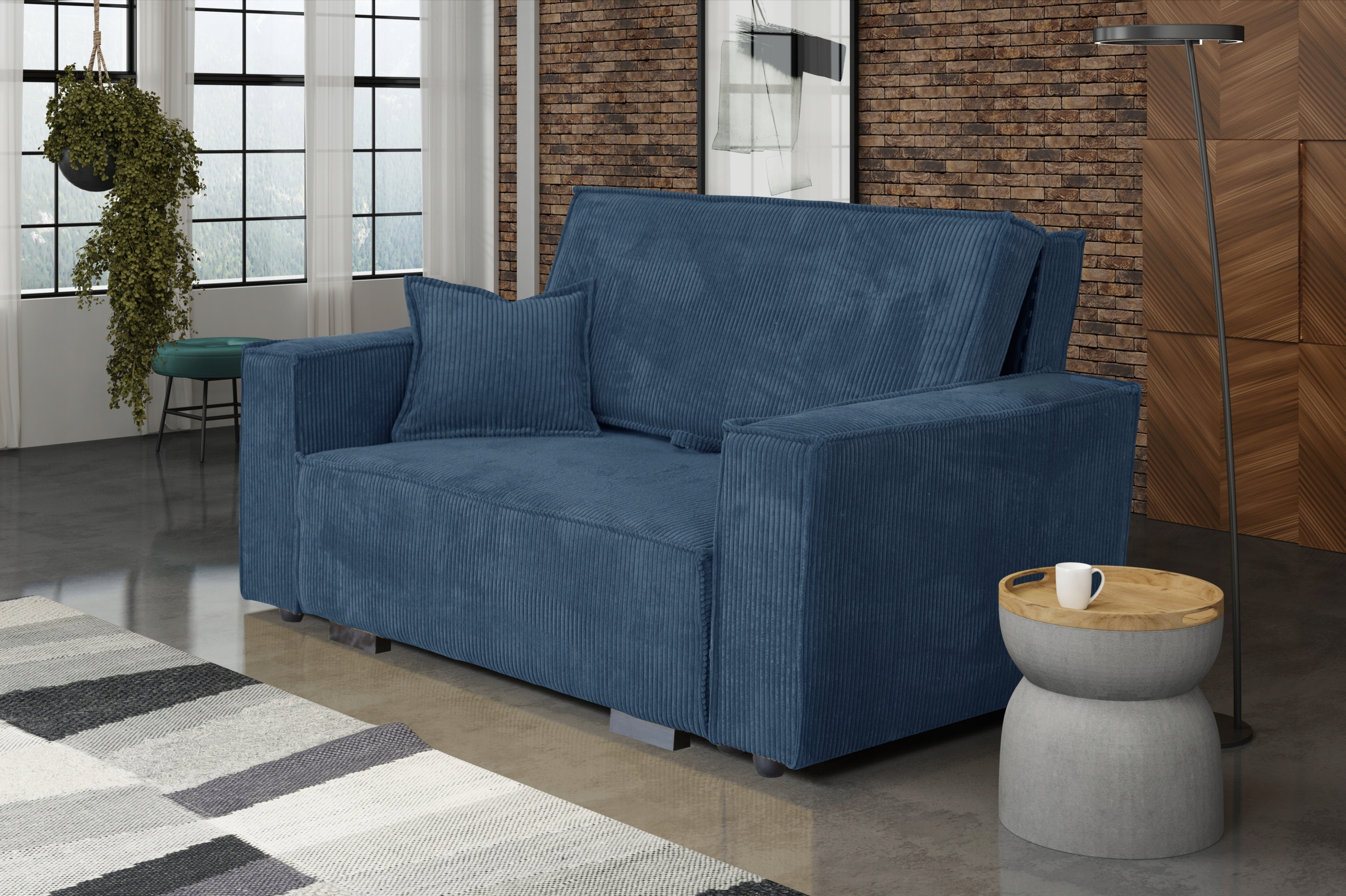 welurowa sofa VIGA II STAR tapczanik rozkładany Szerokość mebla 152 cm