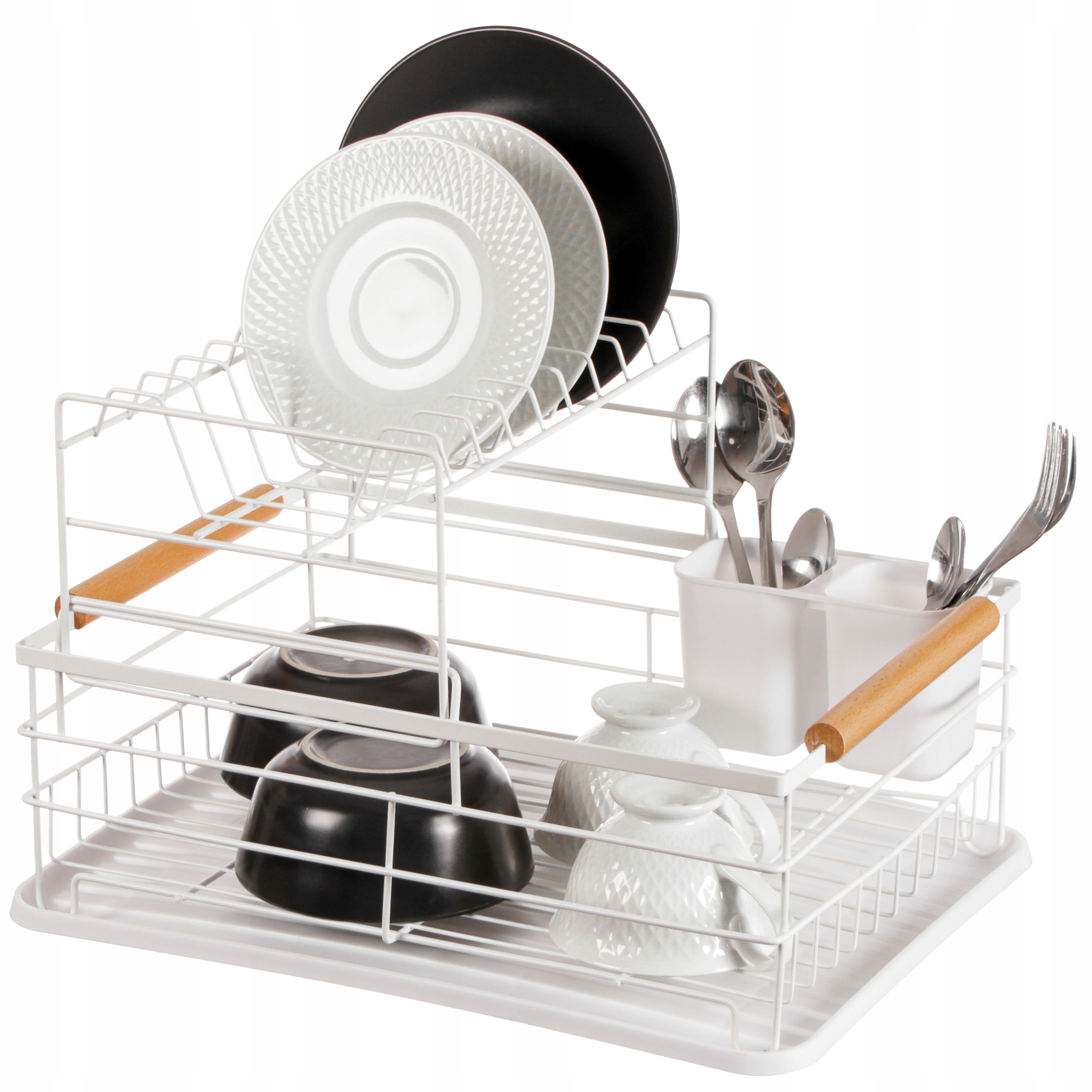 OCIEKACZ SUSZARKA DO NACZYĆ DWUPOZIOMOWA BIAŁA BARDZO POJEMNA