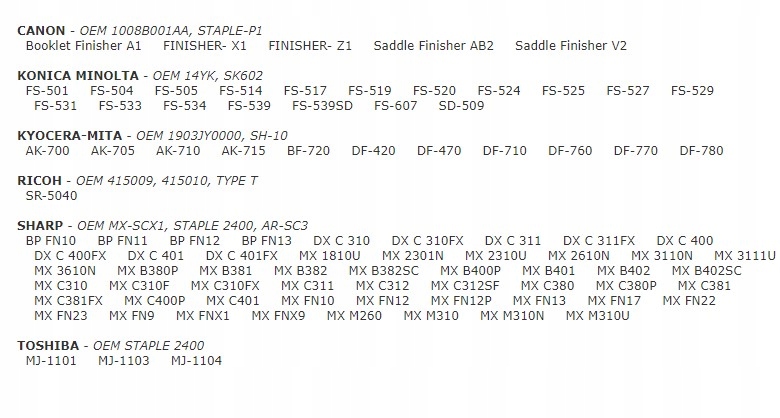 ZSZYWKI J1 KATUN- Canon 1 x5000 zszywek