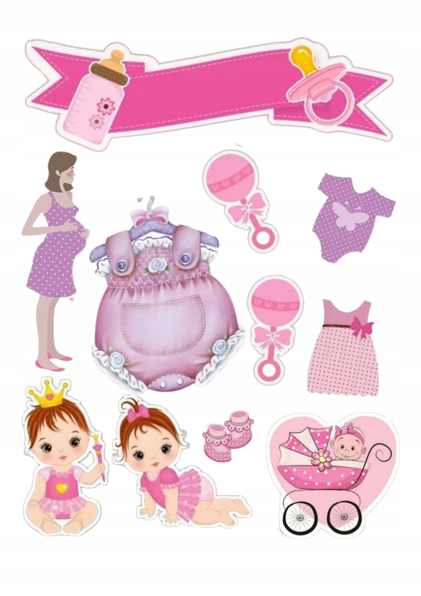 Wydruk na masie cukrowej baby shower roczek Imię