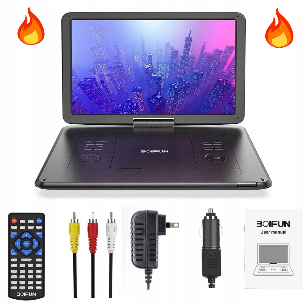 DVD Přehrávač 17.5" Přenosný Hd Displej 15.6" 6 Hodin Baterie Podpora Sd