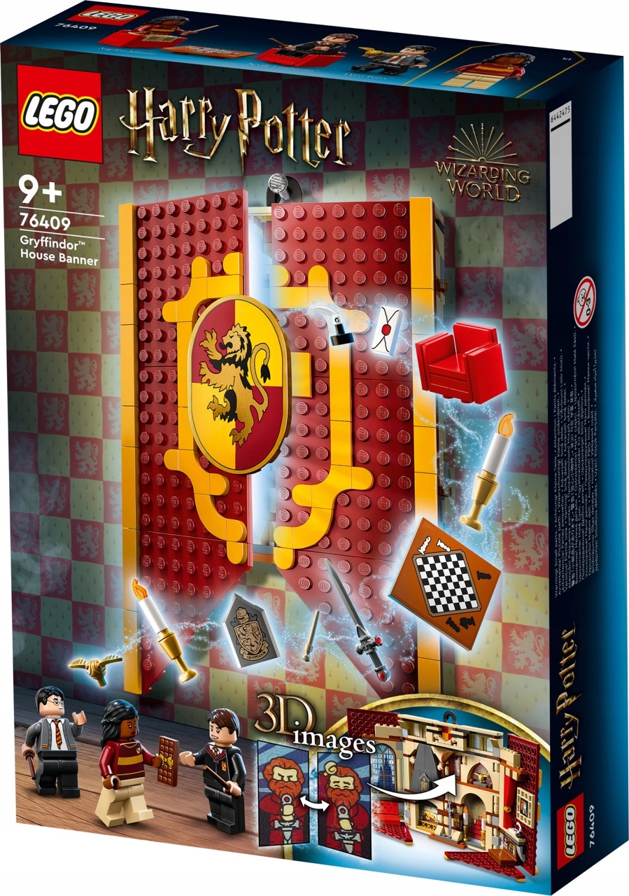 LEGO HARRY POTTER FLAGA GRYFFINDORU ZESTAW 76409 Oryginalne Klocki 285 El. Marka LEGO