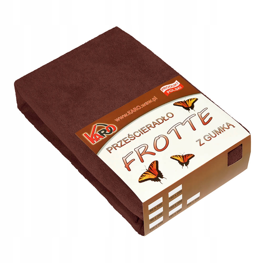 Froté prostěradlo s gumou 200x220 čokoládové Karo