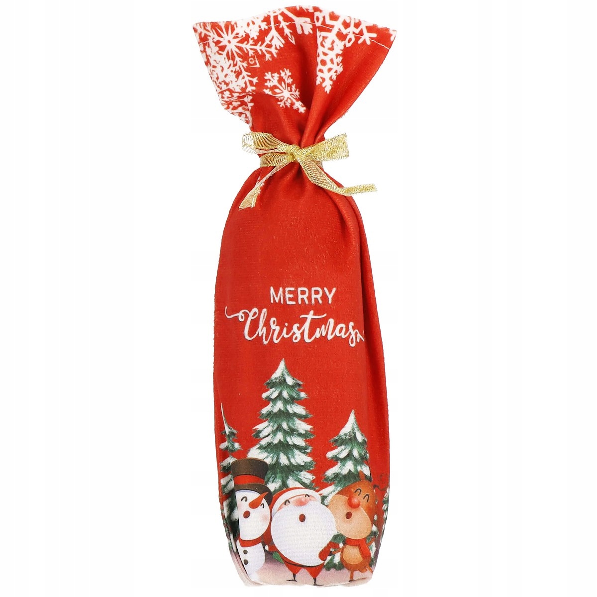 ŚWIĄTECZNE ETUI POKROWCE NA BUTELKĘ NA WINO ŚWIĘTA Motyw bałwan