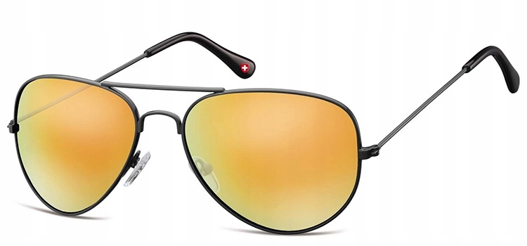 

Okulary Pilotki Czarno-pomarańcz Lustrzane Aviator