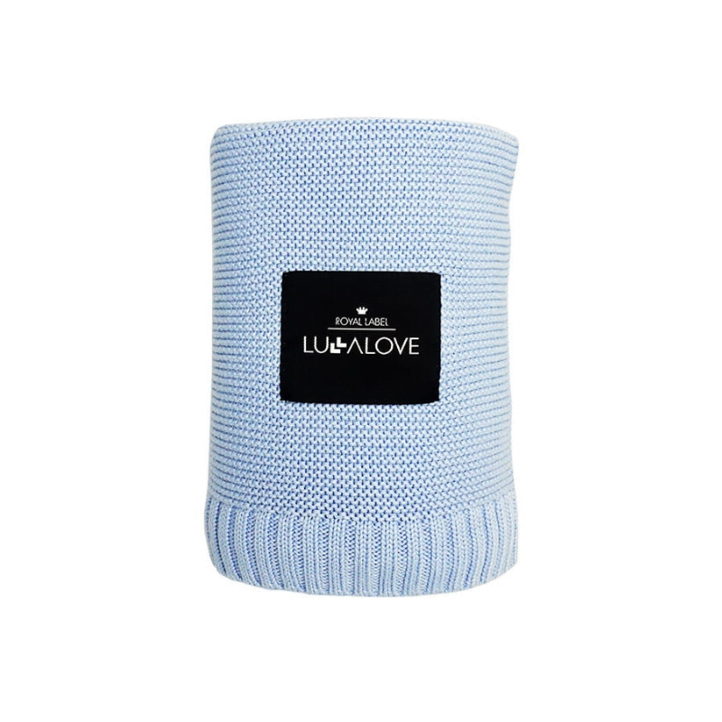 Bambusowy koc klasyczny baby blue - LULLALOVE