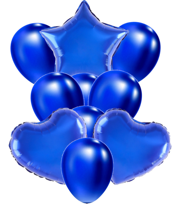 

Balony zestaw Niebieski 10 szt serce gwiazda