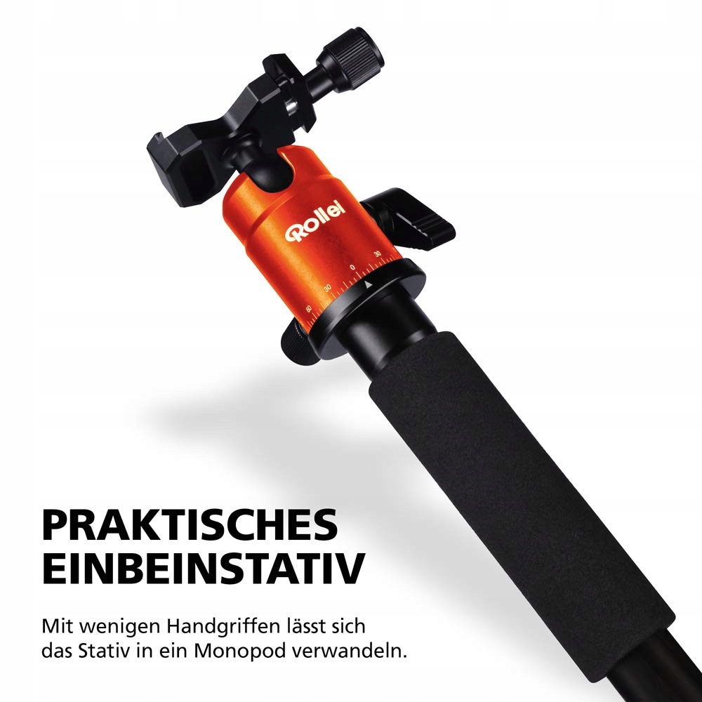 ROLLEI Kompaktowy Lekki Statyw Podróżny 31cm Arca Swiss Pomarańczowy — miniatura 4
