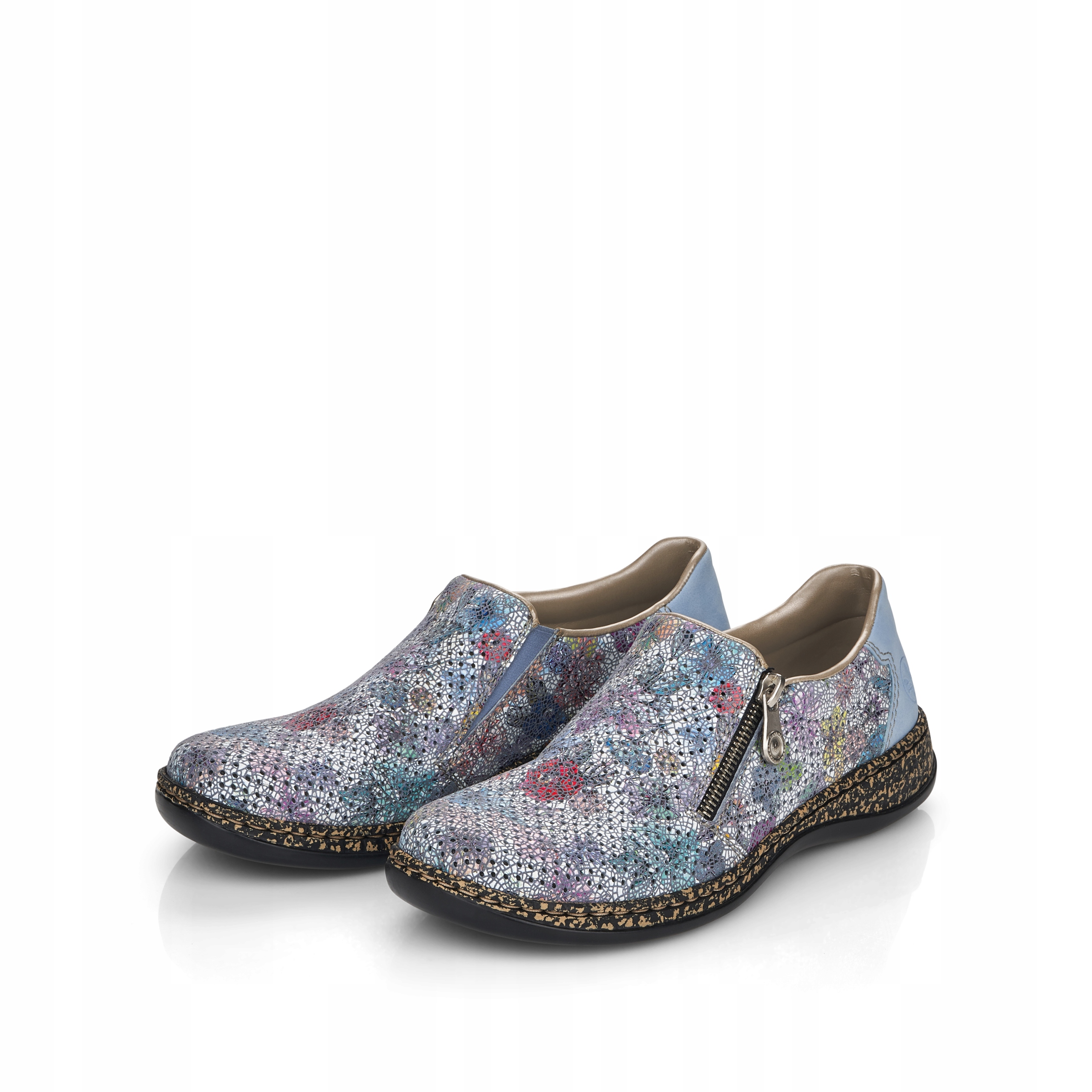 

Rieker buty, półbuty niebieskie skórzane 46347