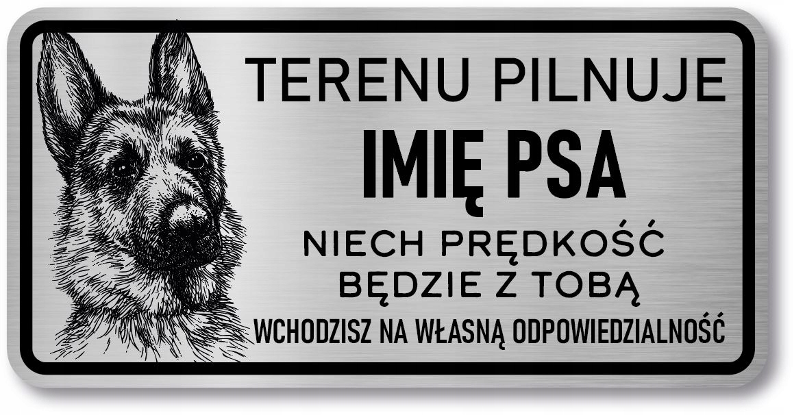 

Uwaga Pies Tabliczka Owczarek Niemiecki