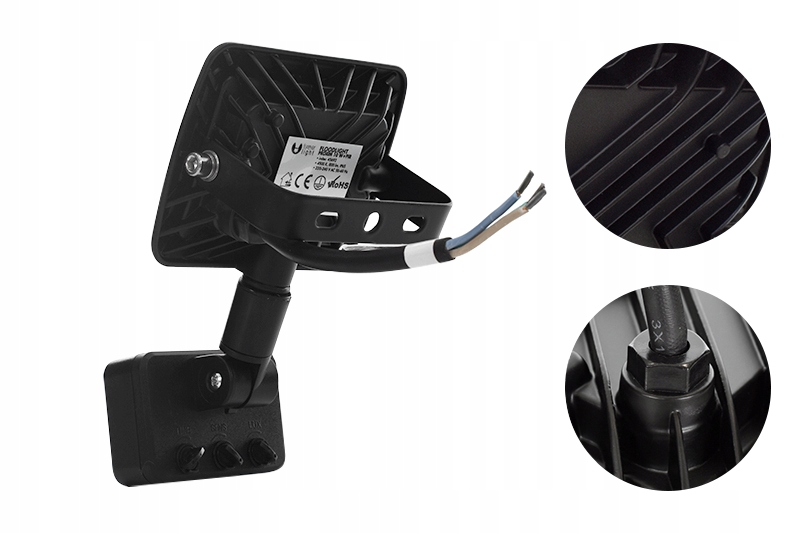 LAMPA LED ZEWNĘTRZNA NAŚWIETLACZ Z CZUJNIKIEM 10W Szerokość produktu 13.3 cm