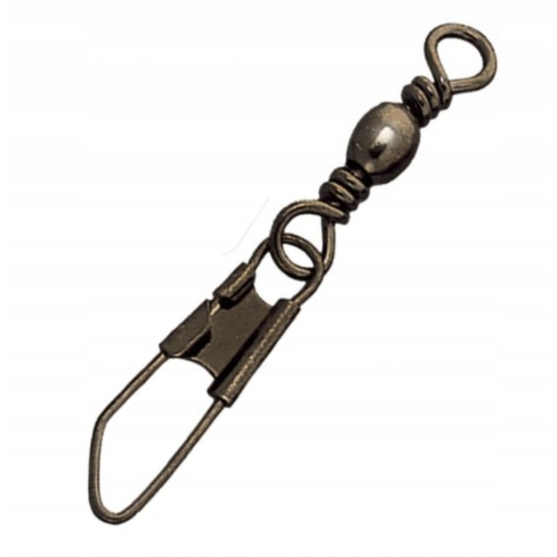 Dam Barrel Swivel Carabiner – krętlik baryłkowy z agrafką, #12 8kg 10 szt