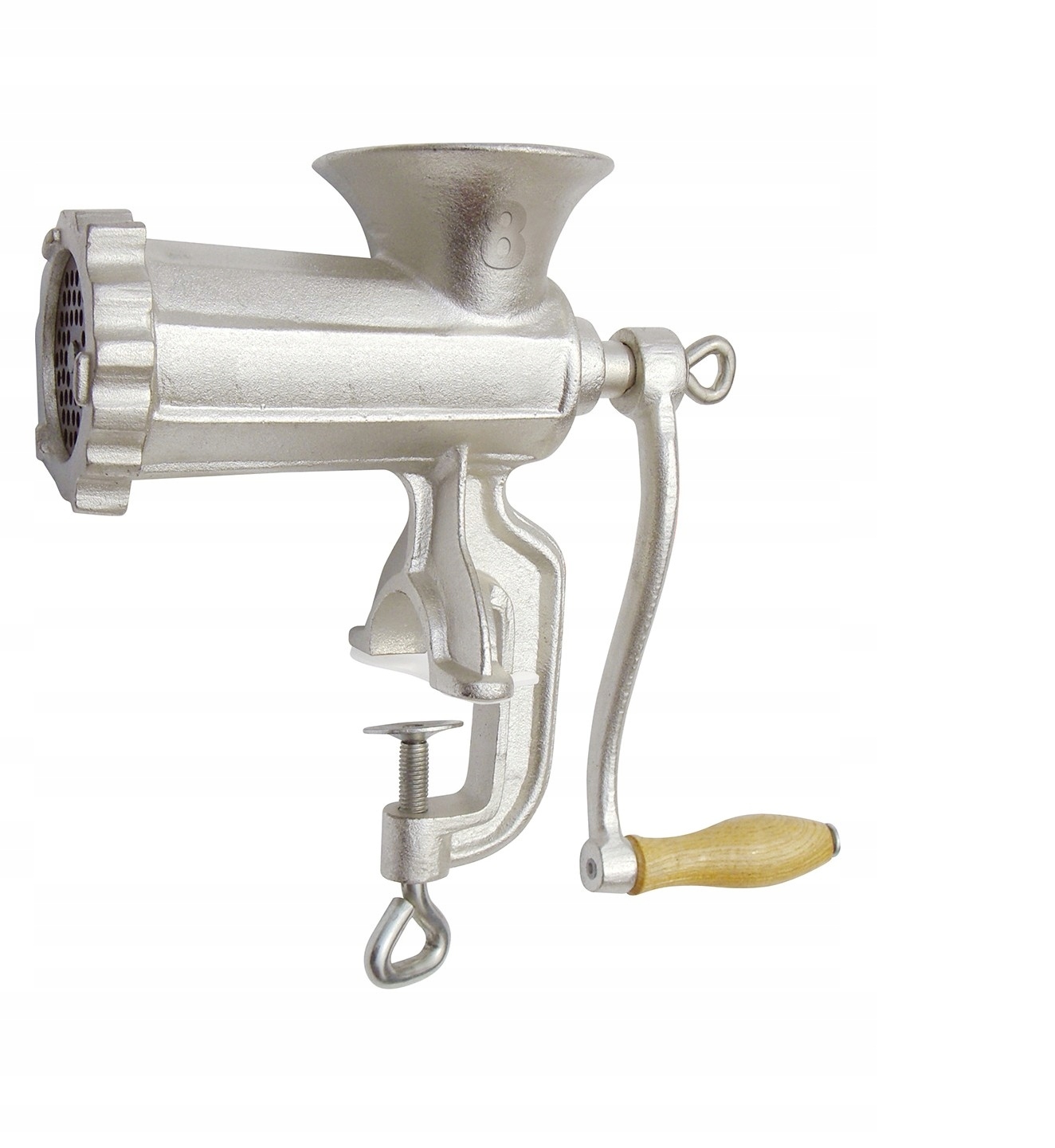 RĘCZNA MASZYNKA DO MIELENIA MIĘSA ŻELIWNA NADZIEWARKA 3 Sita 3 Lejki Ø 8