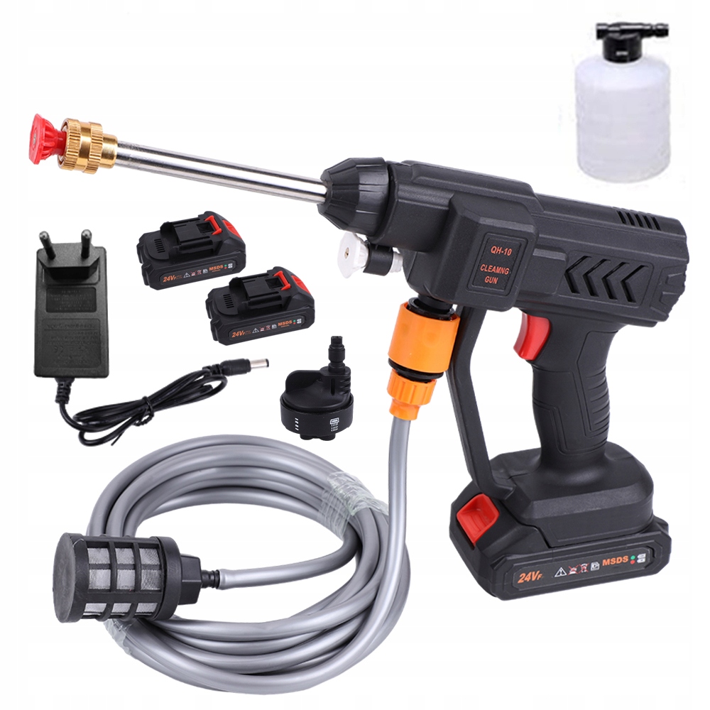 Akumulátorová Tlaková Myčka 2*BATERIE 24V 30 Bar 300W 5 V 1 Tryska