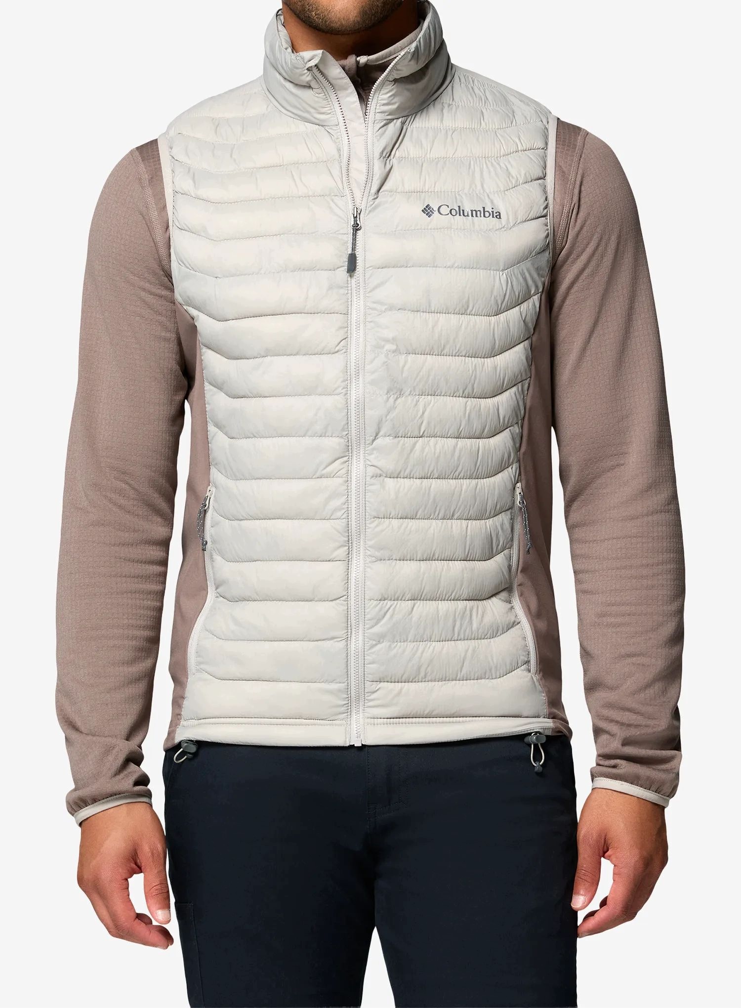 Kamizelka ocieplana Columbia Powder Pass Hybrid Vest flint grey/iron L