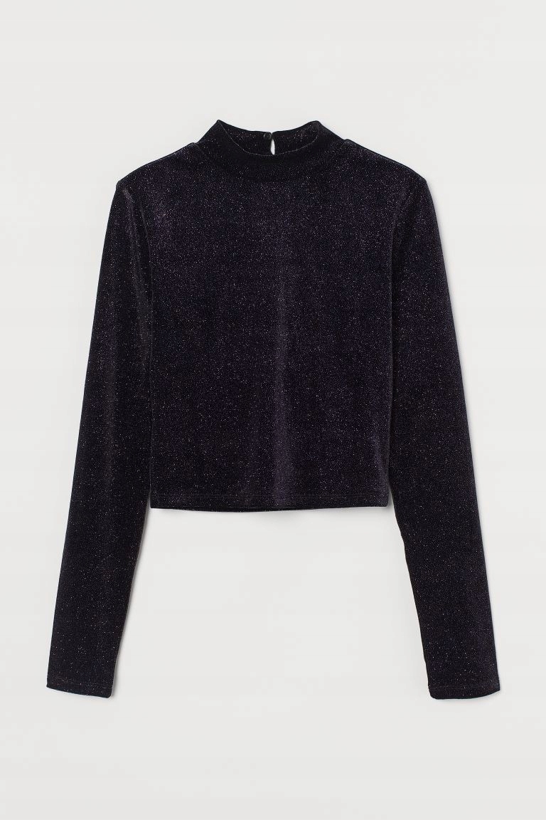 

H&m Bluzka Welurowy Top 36 S Brokatowy