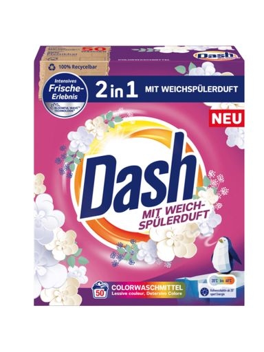 Levně Dash 2v1 Prášek na praní tkanin Barva 50 Praní 3 kg