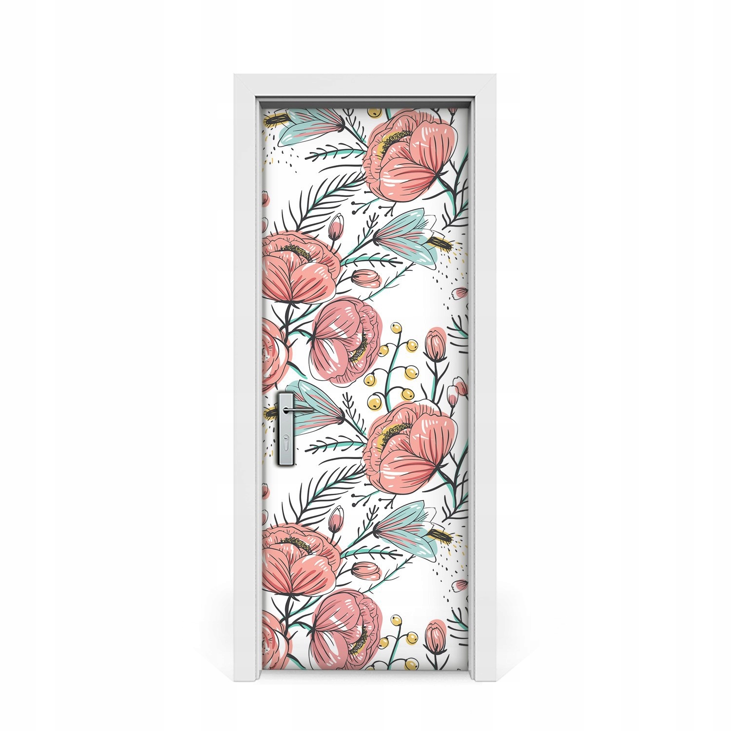 

Naklejka na drzwi okleina Maki 75x205