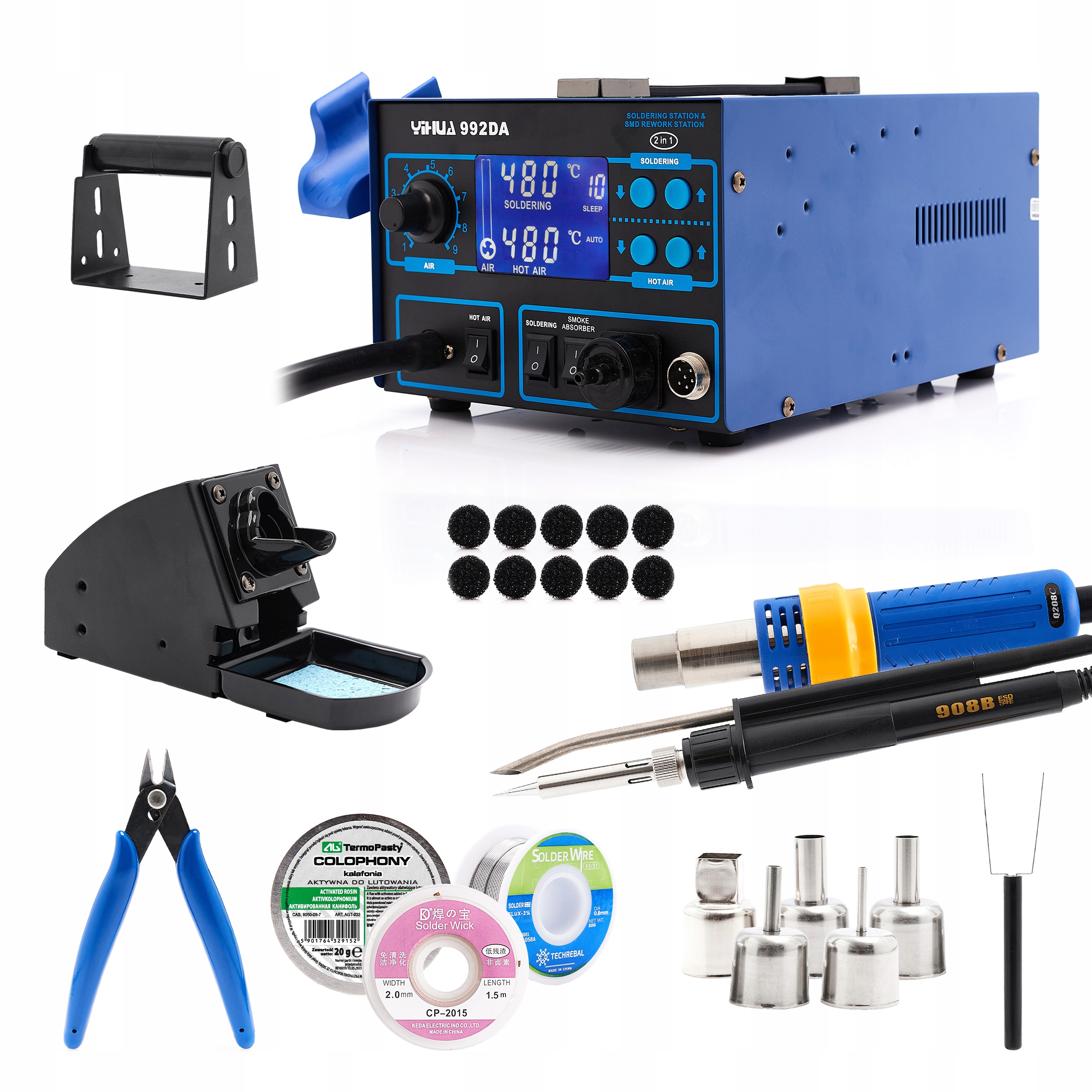 Stanice Yihua 992DA 3V1 Odsávání Par Třetí Ruka 6 Ramen Pasta Hroty Kpl