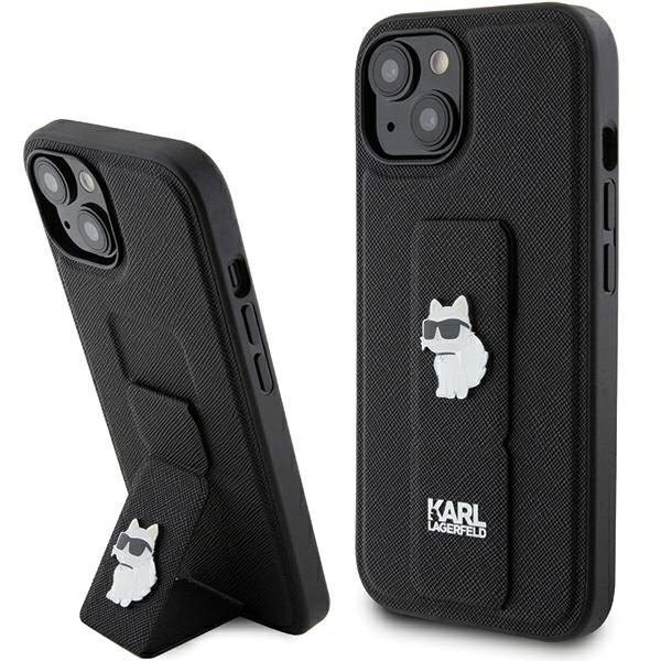 Etui Karl Lagerfeld do iPhone 15 Plus czarny case plecki Gripstand Saffiano