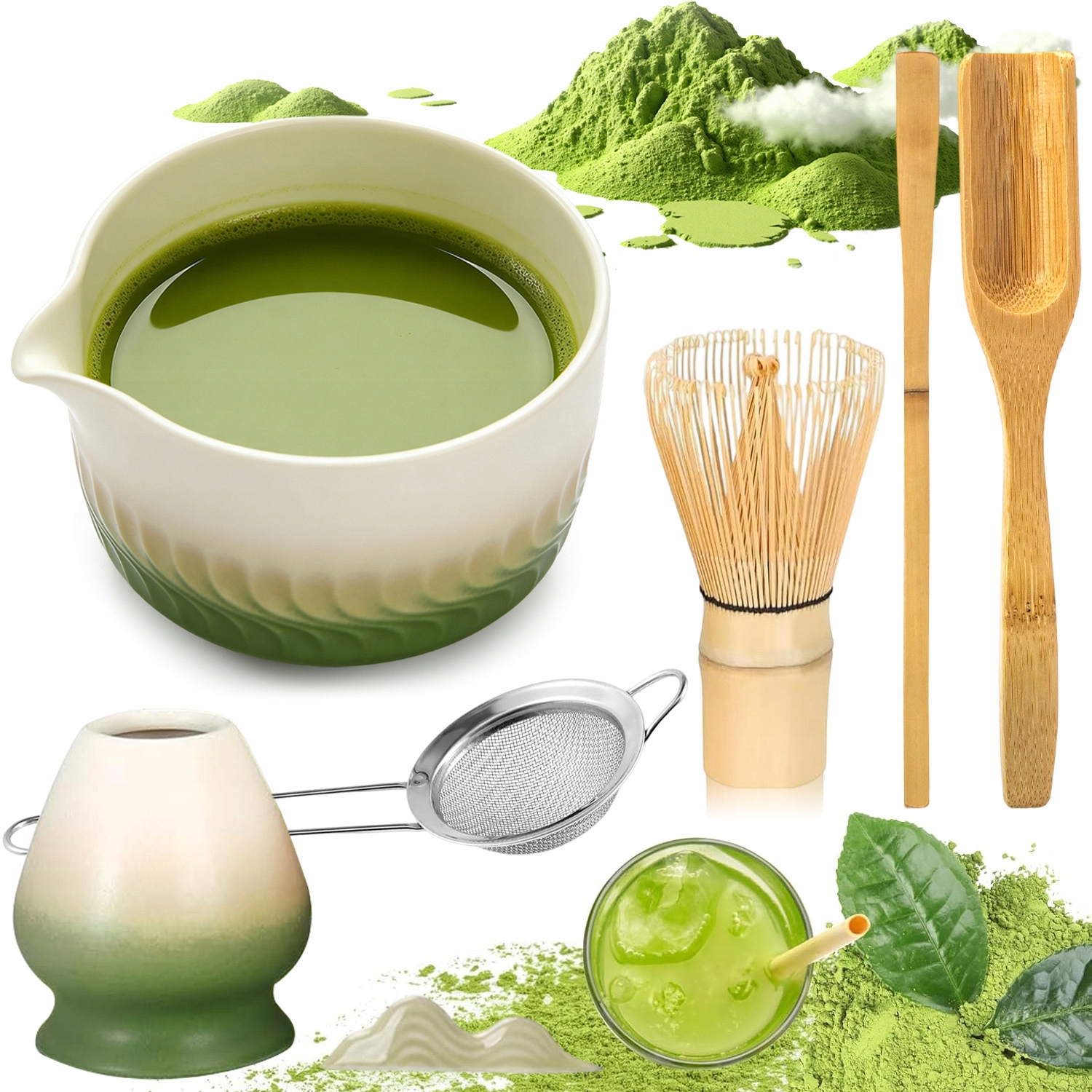 Zestaw Prezentowy Do Herbaty Matcha Tradycyjne Parzenie Matchy 7 Sztuk