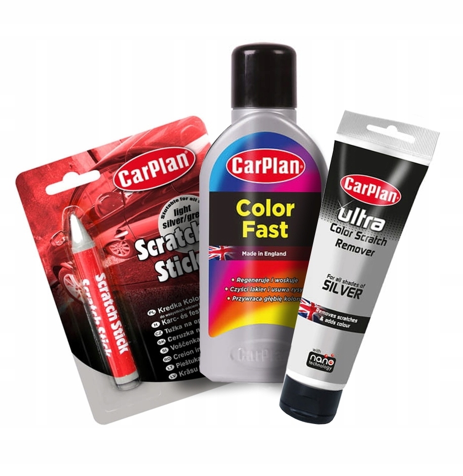 

Zestaw Carplan Wosk Kredka Pasta na rysy Srebrny