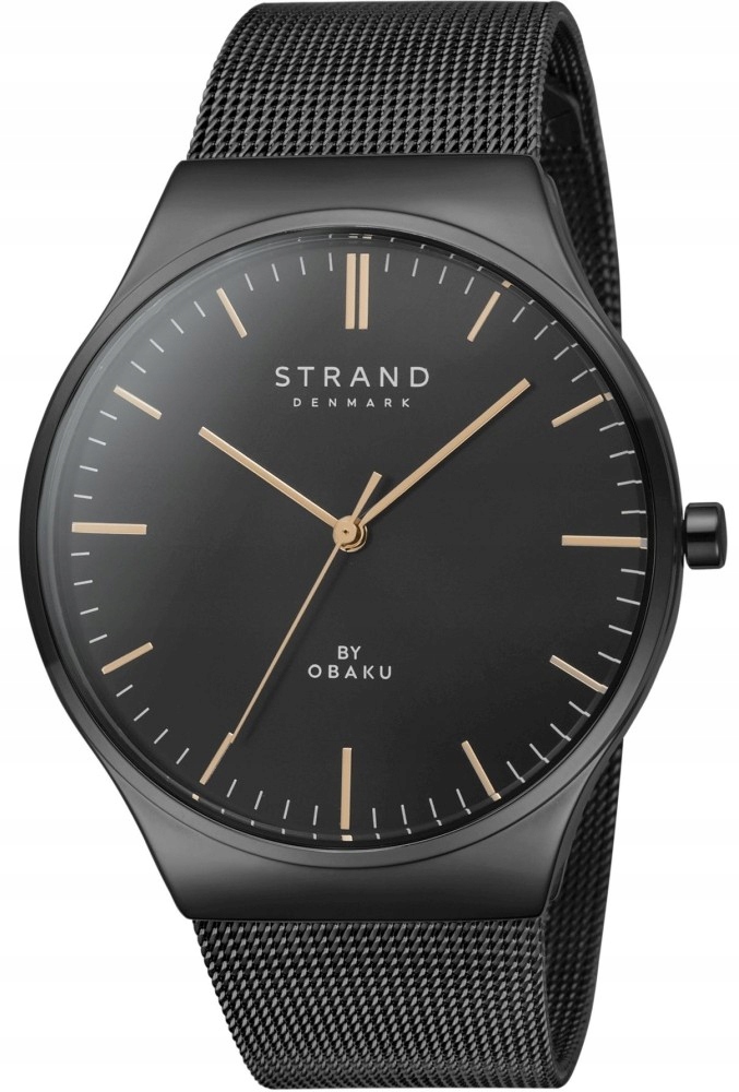 Nový Originální Pánské hodinky Strand by Obaku S717LXBBMB černé, krabička