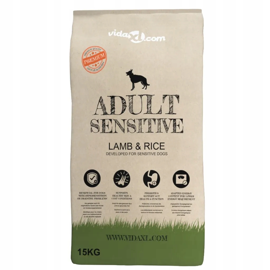 Levně vidaXL Suché krmivo pro psy Adult Sensitive Lamb & Rice, 15 kg