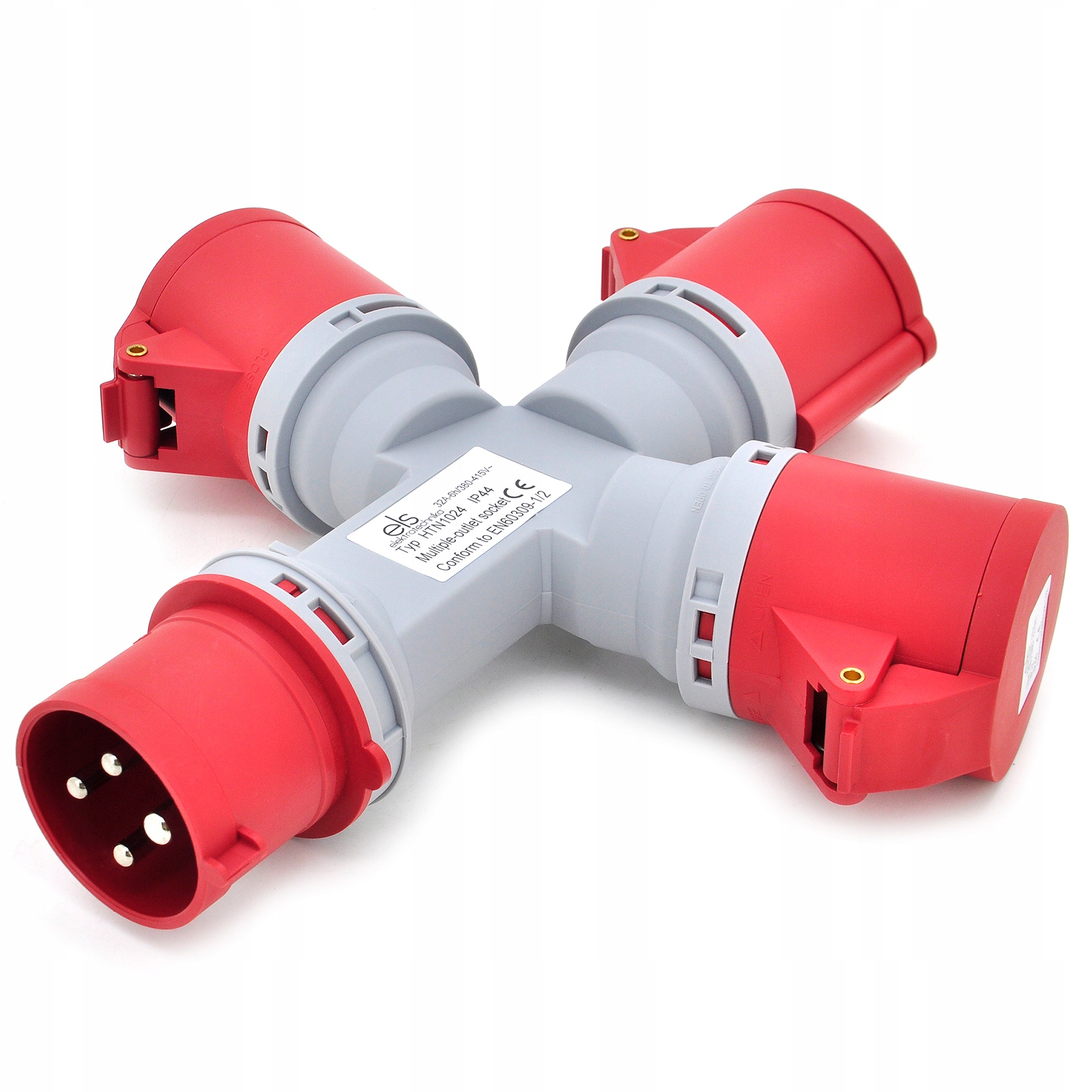 Rozbočka Silový Kempingový Rozdělovač T-rozdělovač 1xWE 3xWY 32/4 IP44