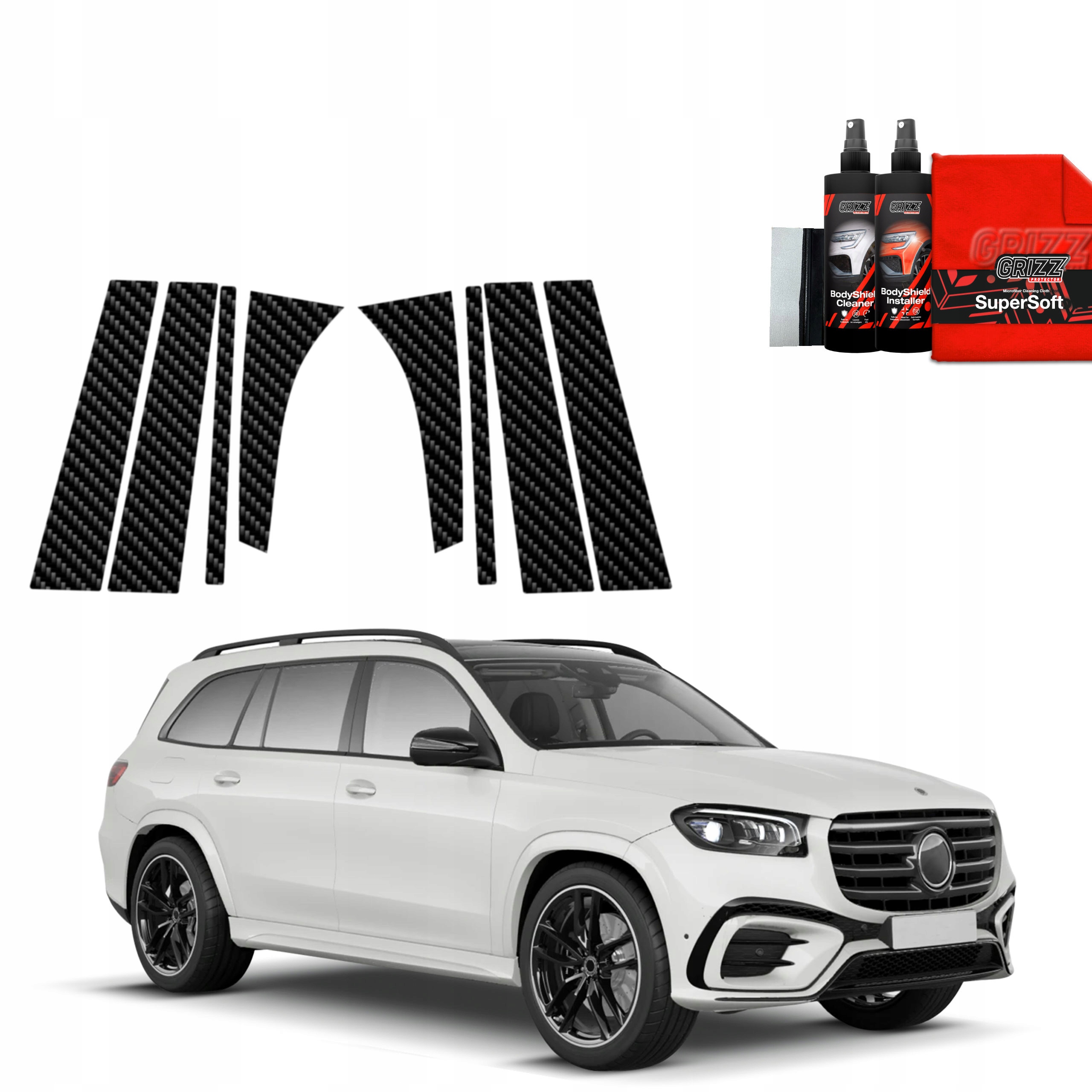 8v1 Fólie na sloupky pro Mercedes Gls 450d (2023-2025)