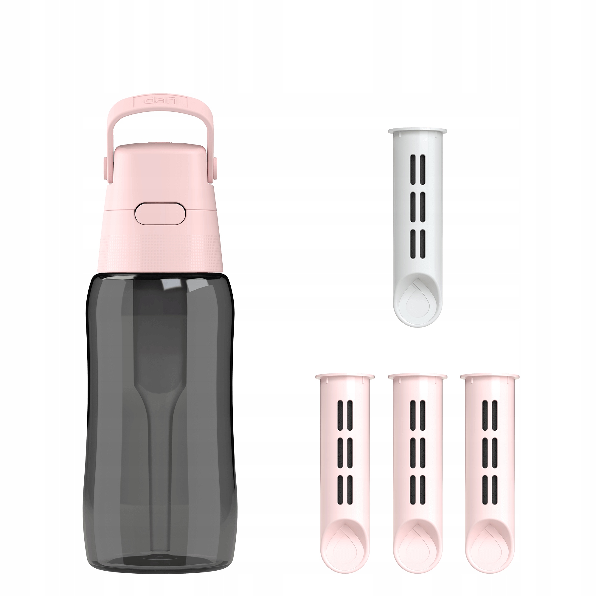 Butelka Filtrująca Dafi Solid 0,5 Baby Pink Zbiornik Czarny 4x Filtr
