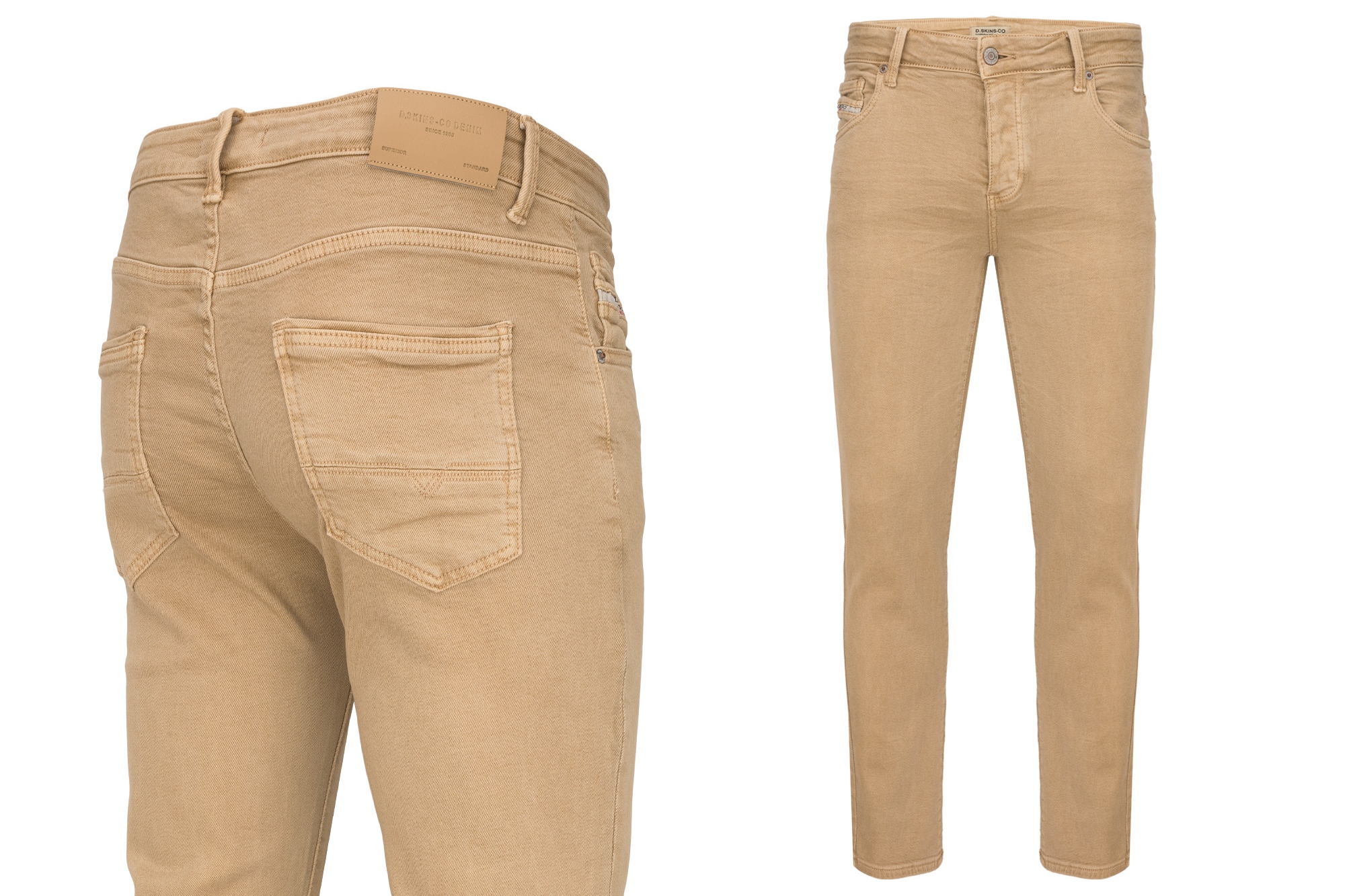 Pánské Kalhoty Béžové Kamelové Džíny S Elastanem Slimfit Zúžené: 28