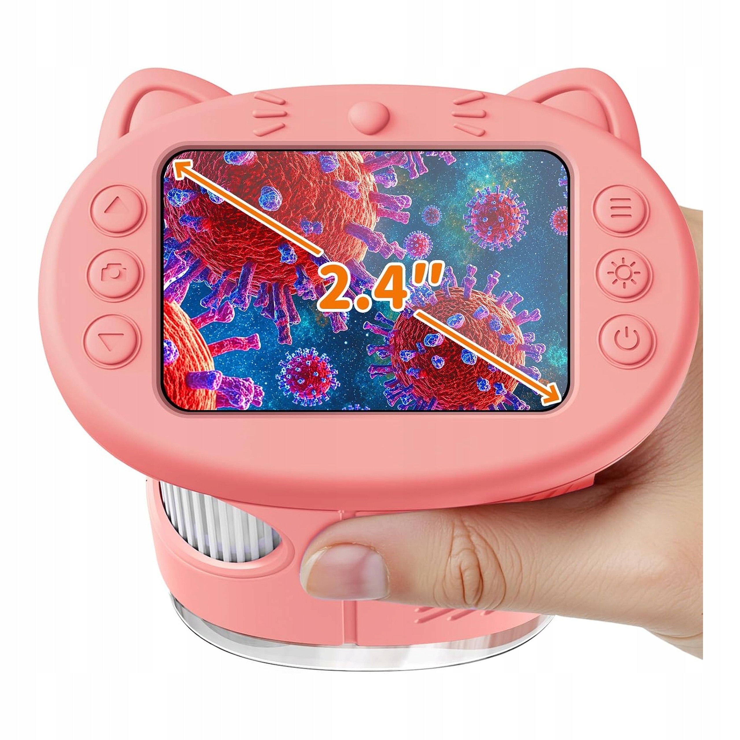Mikroskop Cyfrowy Ręczny Vorth Dla Dzieci 2,4" Ekran Ips 1000X Zabawa 3W1
