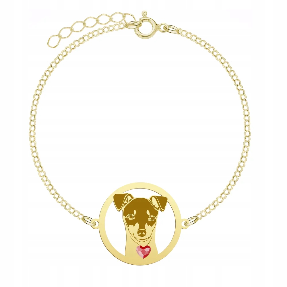 Zlatý náramek s japonským teriérem 925 Dárek Šperky Gravírování Bonus