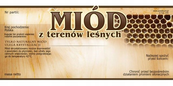 

Etykieta naklejka na miód 116x50mm Tl 100szt E95