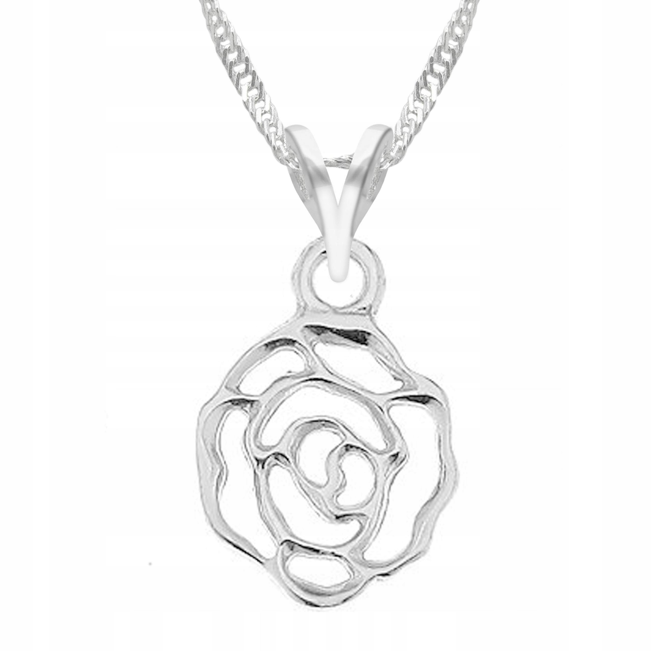 Stříbrný náhrdelník s květinou a růží Květina Stříbro 925