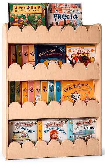 Regál na knížky pro děti Dřevěná Knihovna na knihy Pl překližka