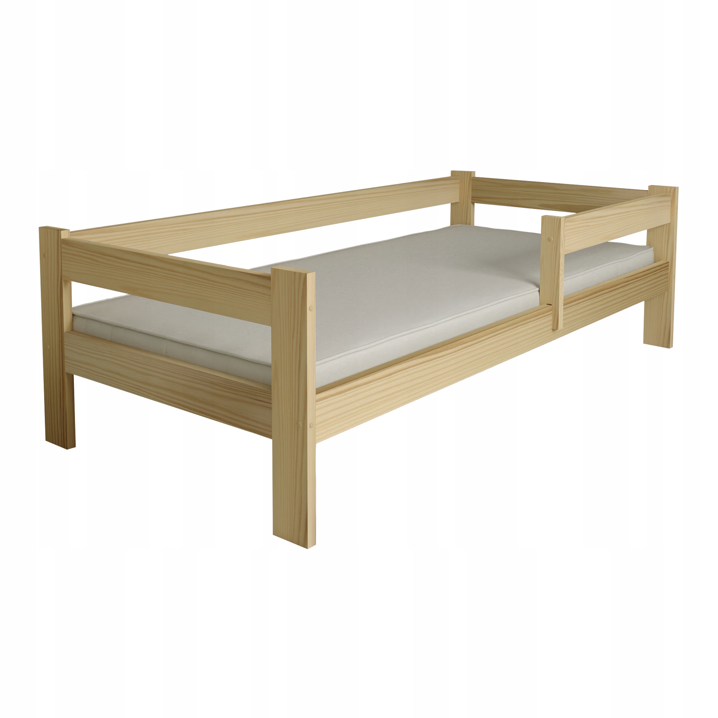 Dětská Postel Ala 80x200 Borovice Rošt Dřevěná Zábrana Pevná