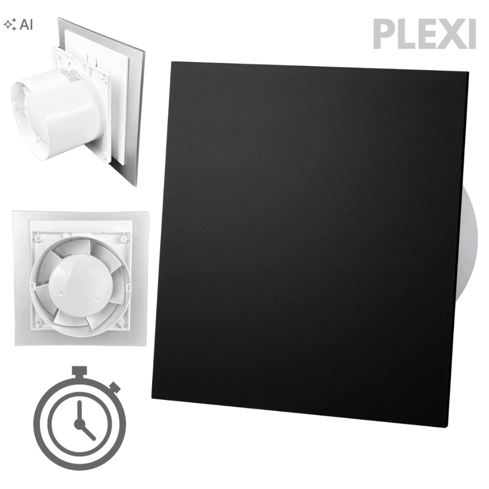 Koupelnový ventilátor Drim 125 (ts) Plexi černý matný