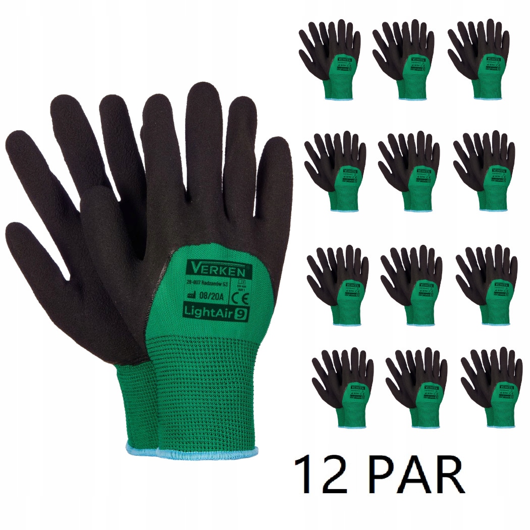 RĘKAWICE ROBOCZE VERKEN LIGHTAIR R10 12PAR MOCNE