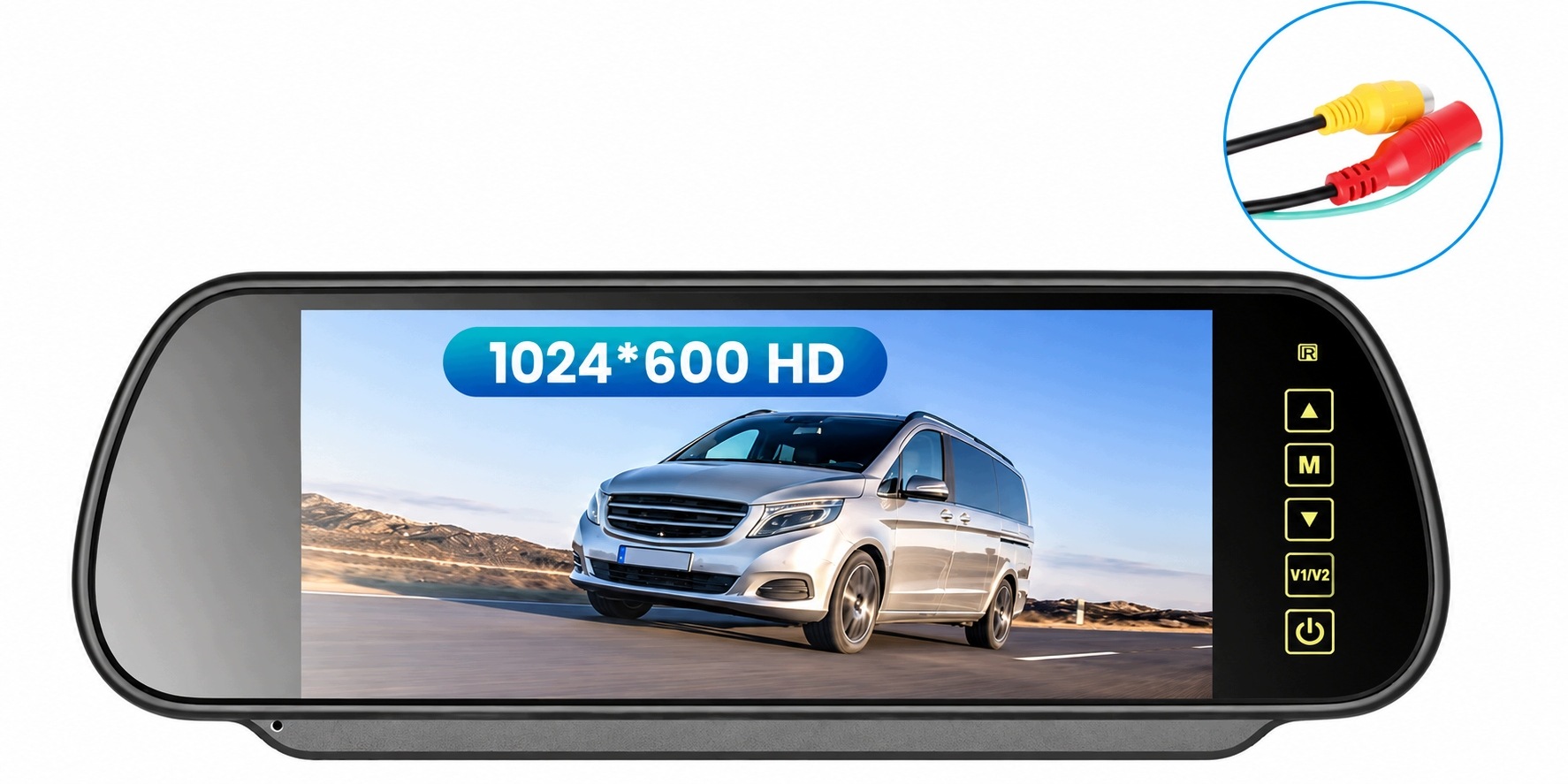 Univerzální 7PALCOVÝ Monitor Do Auta Ve Zpětném Zrcátku Hd 1024 x 600px
