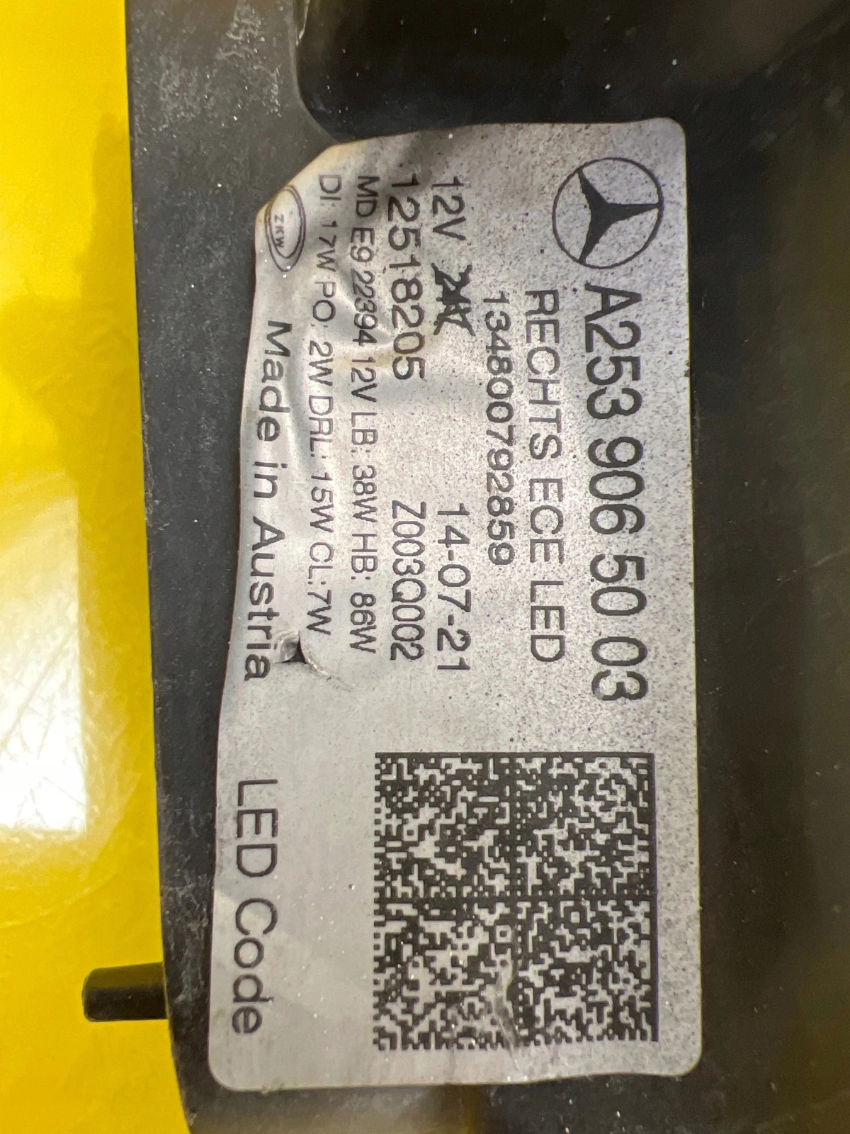 light right Mercedes GLC W253 LIFT Full Led A2539065003