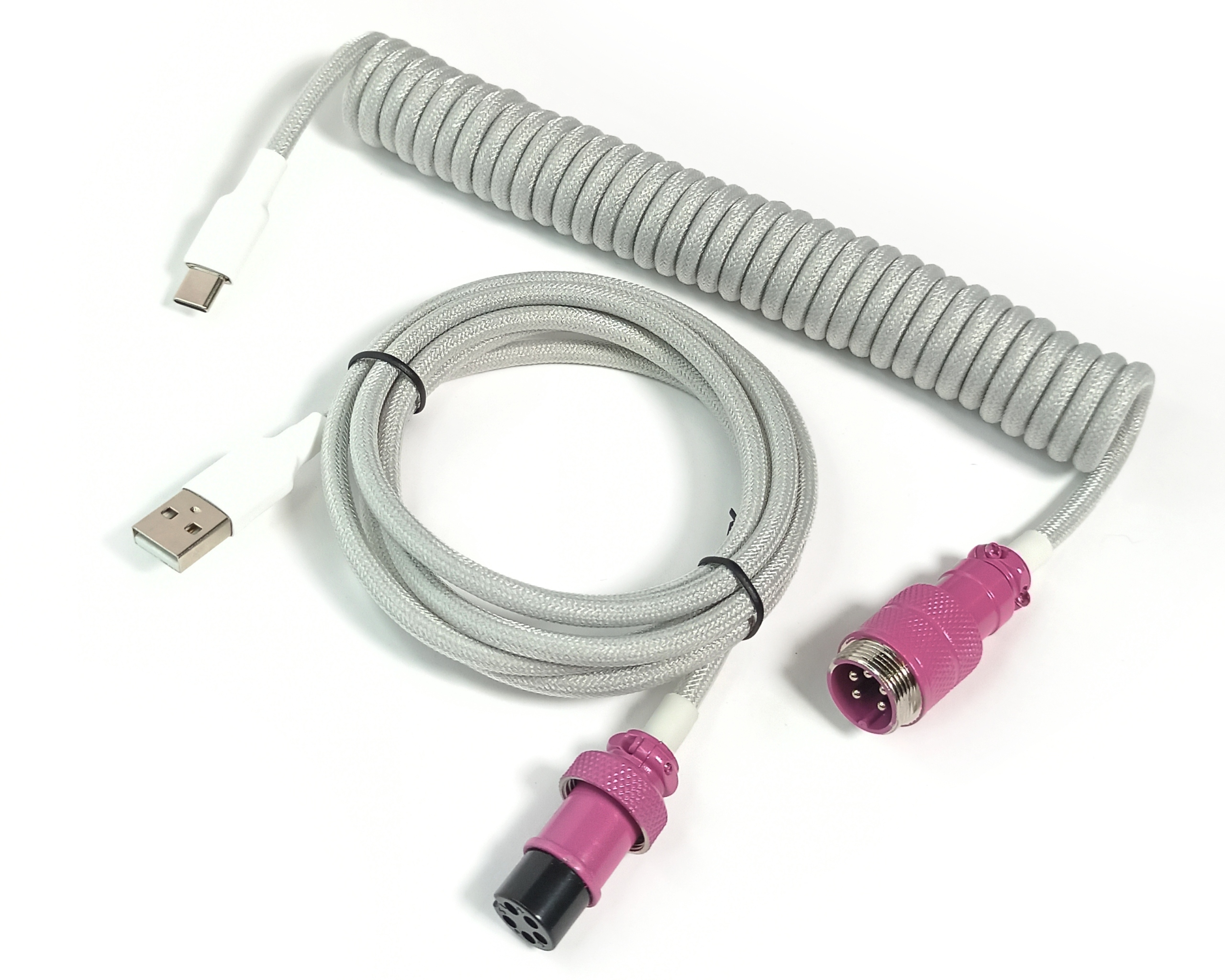 Coiled Cable Ozdobný spirálový kabel 5-pin Usb-a pro mechanickou klávesnici