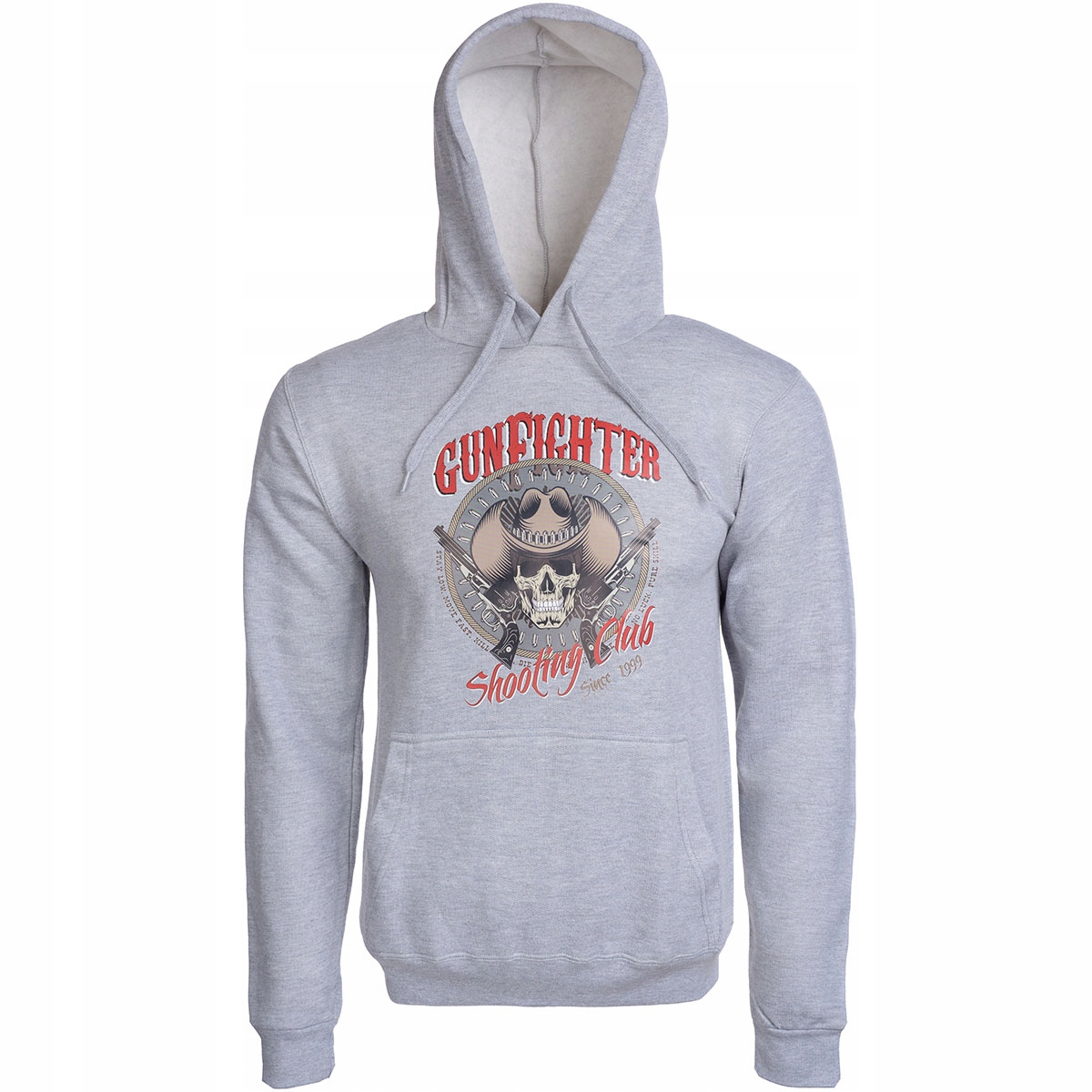 mikina s kapucí Bavlněná Sportovní Summit Potisk Gunfighter Šedá S