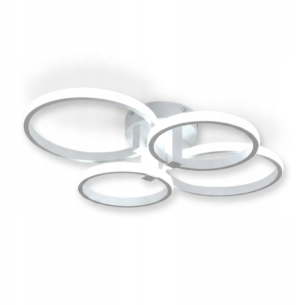 Lampa Sufitowa Led Biały Żyrandol Ring Nowoczesny Do Salonu 48W 6500K