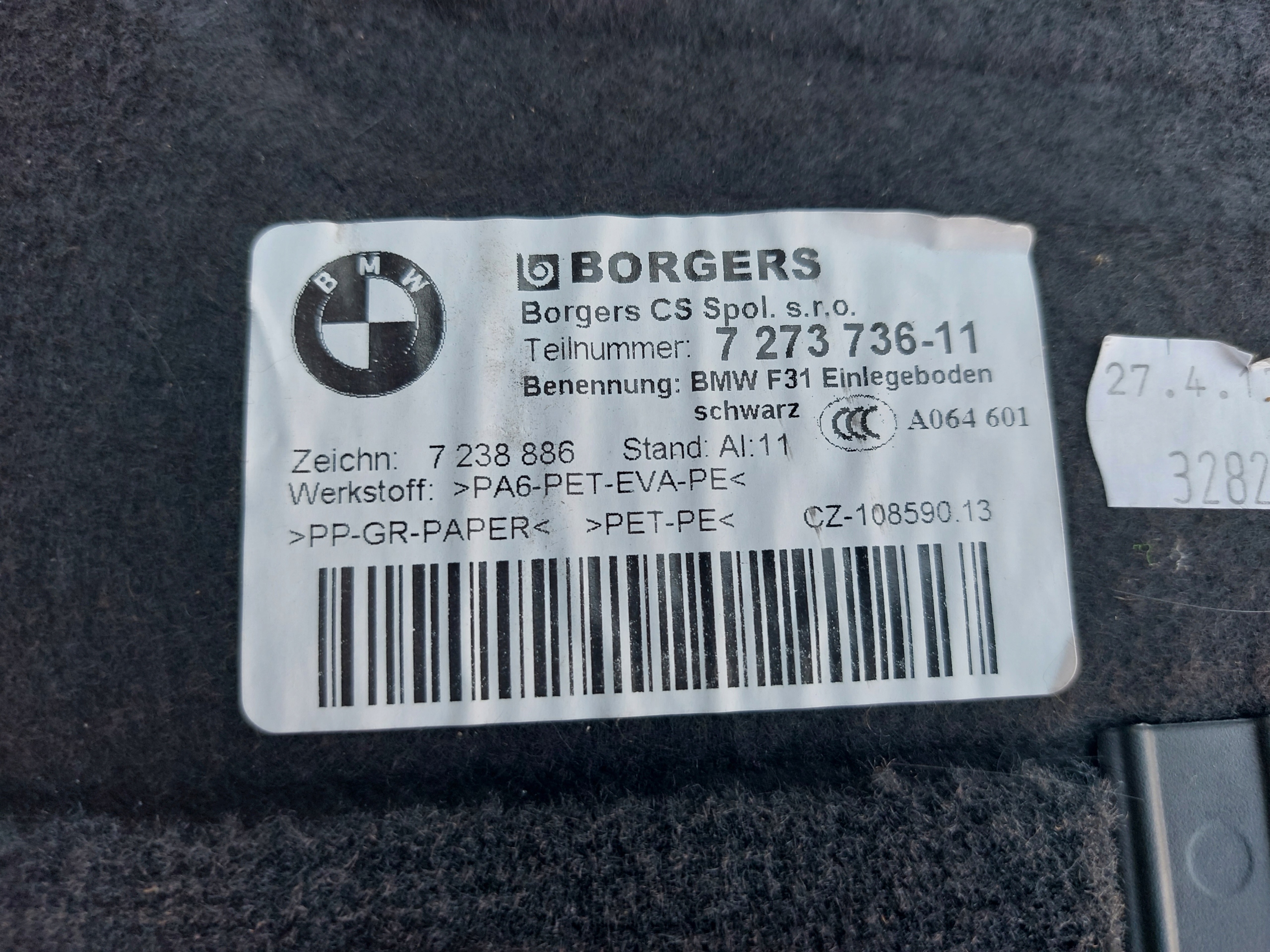 mats floor boot BMW F31 17r